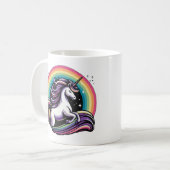 Regenbogen Einhorn Kaffeetasse (Vorderseite Links)