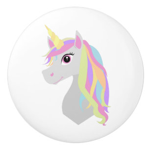 Regenbogen-Einhorn Keramikknauf
