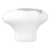 Regenbogen-Einhorn Keramikknauf (Seitenansicht)