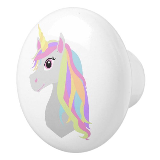 Regenbogen-Einhorn Keramikknauf (Rechts)