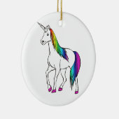 REGENBOGEN-EINHORN KERAMIKORNAMENT (Rechts)
