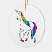 REGENBOGEN-EINHORN KERAMIKORNAMENT (Links)