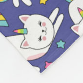 Regenbogen-Einhorn-Kitty Fleecedecke (Ecke)