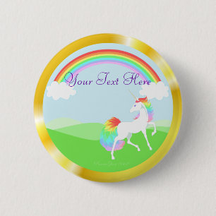 Regenbogen-Einhorn-Knopf Button