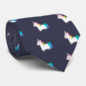 Regenbogen Einhorn Krawatte (Gerollt)