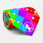 Regenbogen-Einhorn Krawatte (Gerollt)