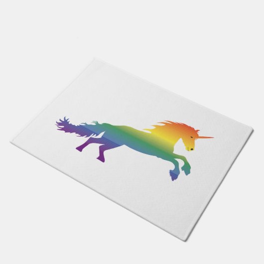 Regenbogen-Einhorn lgbt Fußmatte (Schrägansicht)