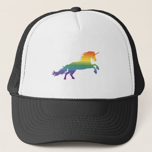 Regenbogen-Einhorn lgbt Truckerkappe (Vorderseite)
