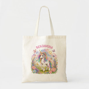 Regenbogen-Einhorn Magische Blumenwiese Tragetasche