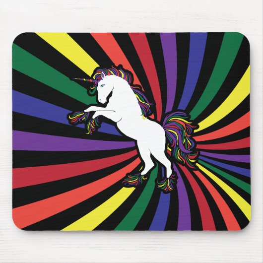 Regenbogen-Einhorn Mousepad (Vorne)