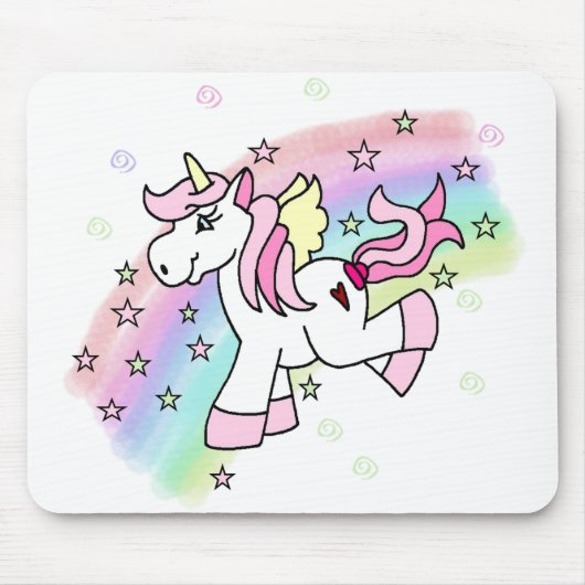 Regenbogen-Einhorn Mousepad (Vorne)