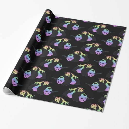 Regenbogen-Einhorn-Panda-magisches Geschenkpapier (Ungerollt)