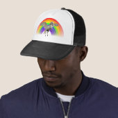 Regenbogen-Einhorn-Pegasus-Fernlastfahrer-Hut Truckerkappe (Beispiel)