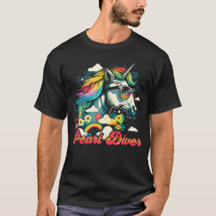 Regenbogen-Einhorn-Perlentaucher T-Shirt