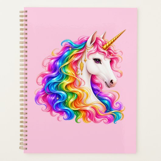 Regenbogen-Einhorn Planer (Vorderseite)
