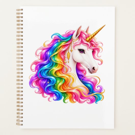 Regenbogen-Einhorn Planer (Vorderseite)