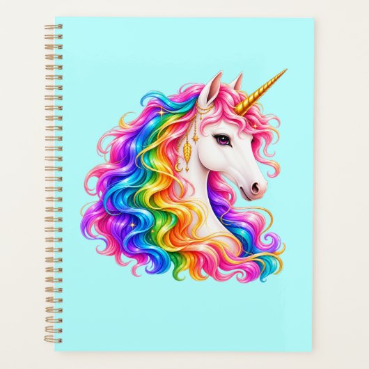 Regenbogen-Einhorn Planer (Vorderseite)