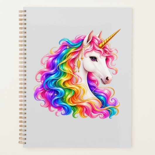Regenbogen Einhorn Planer (Vorderseite)
