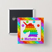 Regenbogen-Einhorn Pop It Fidget Spielzeug Kinder Button (Vorne & Hinten)