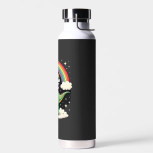 Regenbogen-Einhorn reitet auf T-Rex - Dinosaurier Trinkflasche