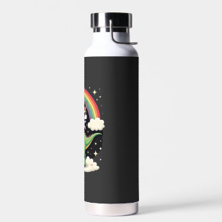 Regenbogen-Einhorn reitet auf T-Rex - Dinosaurier  Trinkflasche