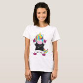 Regenbogen Einhorn Rocker T-Shirt (Vorne ganz)