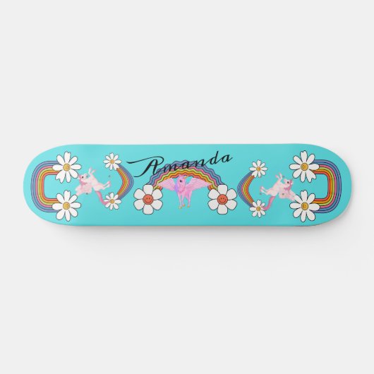 Regenbogen-Einhorn Skateboard (Horizontal)