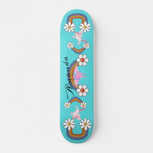 Regenbogen-Einhorn Skateboard (Vorne)