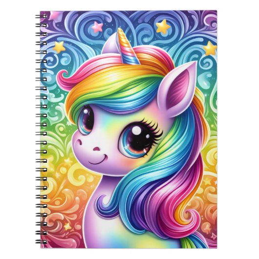 Regenbogen Einhorn süß lustig Notizbuch Notizblock (Vorderseite)