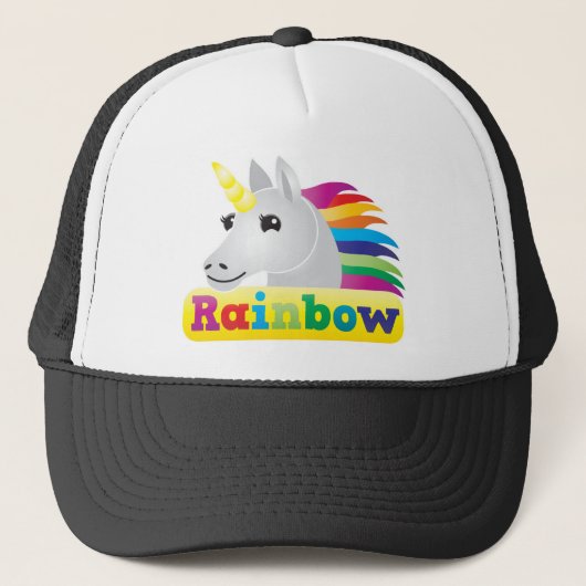 Regenbogen-Einhorn Truckerkappe (Vorderseite)