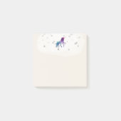 Regenbogen Einhorn und Silbersterne Post-it Klebezettel (Vorderseite)