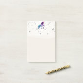 Regenbogen Einhorn und Silbersterne Post-it Klebezettel (Auf Schreibtisch)