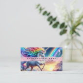 Regenbogen Einhorn Visitenkarte (Stehend Vorderseite)