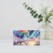 Regenbogen Einhorn Visitenkarte (Stehend Vorderseite)