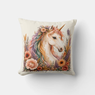 Regenbogen-Einhorn-Wasserfarbe-Soft-Cream-Kissen Kissen