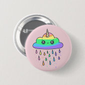 Regenbogen-Einhorn-Wolke Button (Vorne & Hinten)