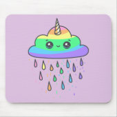 Regenbogen-Einhorn-Wolke Mousepad (Vorne)