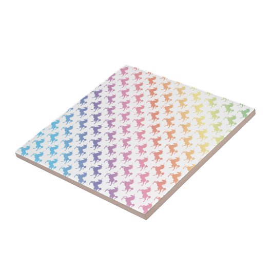 Regenbogen-Einhörner Fliese (Seite)