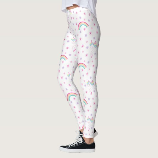 Regenbögen, einhornige Leggings | Rosa Leggings (Links)