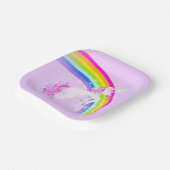 Regenbogen Einhornspringen lila Himmel Pappteller (Gewinkelt)
