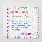 Regenbogen Einladung (Rückseite)