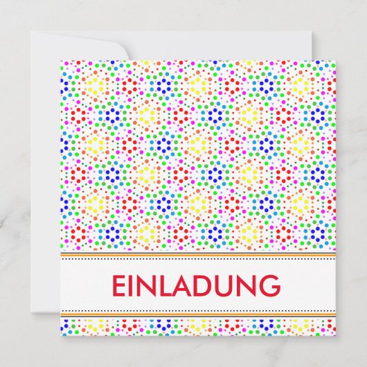 Regenbogen Einladung (Vorderseite)