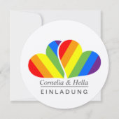 Regenbogen Einladung (Vorderseite)