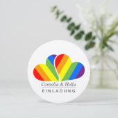 Regenbogen Einladung (Stehend Vorderseite)