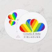Regenbogen Einladung (Vorne/Hinten)