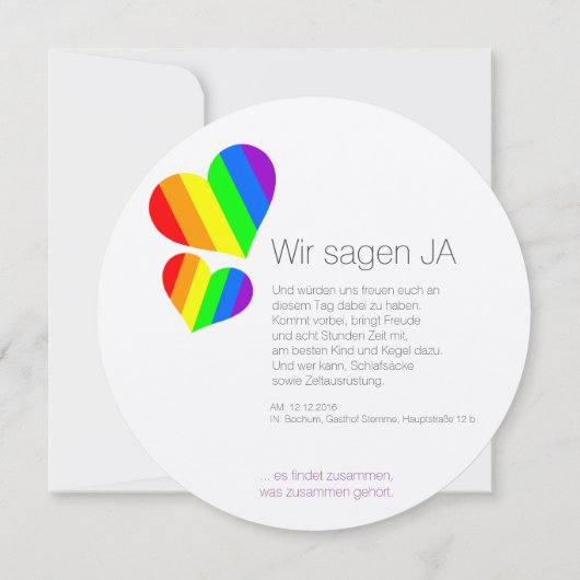 Regenbogen Einladung (Rückseite)