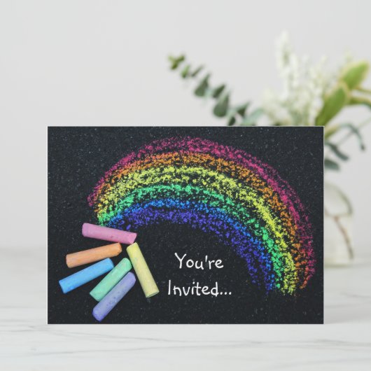 Regenbogen-Einladung Einladung (Stehend Vorderseite)