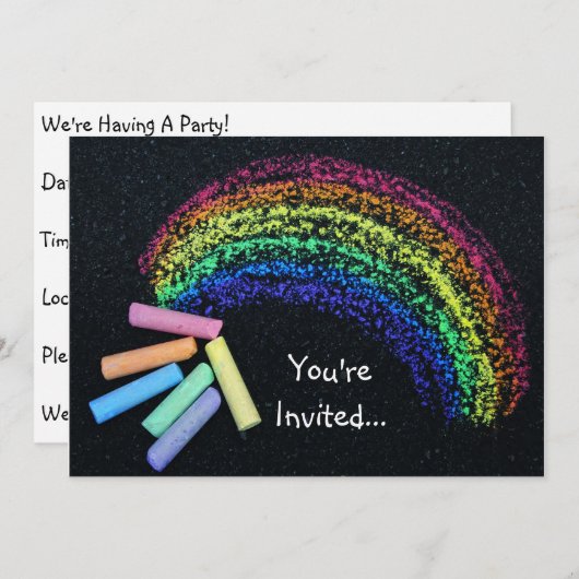 Regenbogen-Einladung Einladung (Vorne/Hinten)