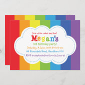 Regenbogen-Einladung/Regenbogen laden/bunt ein Einladung (Vorne/Hinten)