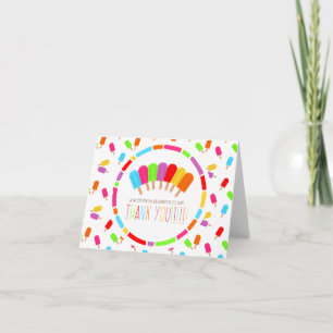 Regenbogen-Eis am Stiel Danke